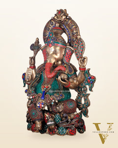 Ganesha Superfine Brass Large Sized Statue 30"