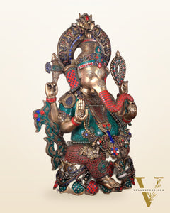 Ganesha Superfine Brass Large Sized Statue 30"