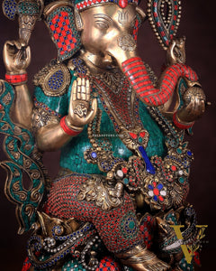 Ganesha Superfine Brass Large Sized Statue 30"