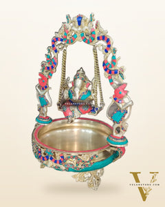 Ganesha Swing Brass Urli large