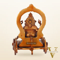 Ganesha with a mouse on a Rath Chariot 11"