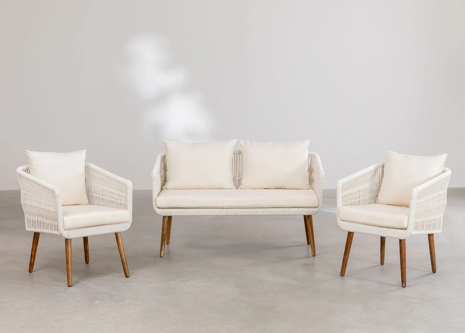 Bilbao Outdoor Sofa Set 2 Seater, 2 Single seater Set Braided & Rope