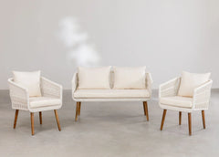 Bilbao Outdoor Sofa Set 2 Seater, 2 Single seater Set Braided & Rope