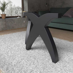 Modern X-Frame Steel Table Base – Black Powder-Coated Metal Legs for Dining or Custom Tables | Sleek Industrial Table Stand
