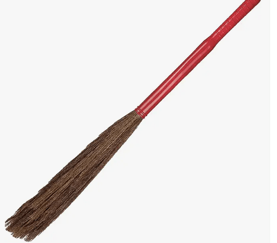 GEBI Sweety Grass Broom Plastic Handle with Garo Hill Grass, Ideal for Home Floor Cleaning, Jhadu for Dust-Free Home Set of 2 (175-single pc)-1