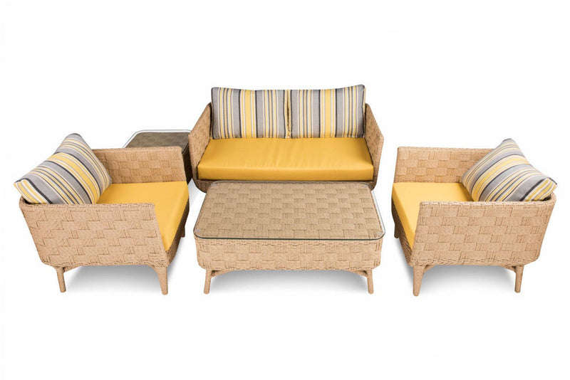 Palerma Outdoor Sofa Set 2 Seater , 2 Single seater , 1 Center table (Honey)