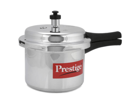 Prestige Popular Virgin Aluminium Precision Weight Valve Outer Lid Pressure Cooker, 3 Liter (Silver)