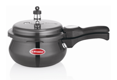 Premier Cucina Trendy Black Hard anodized Induction Bottom Handi Pressure Cooker 3 Ltr with Glass Lid