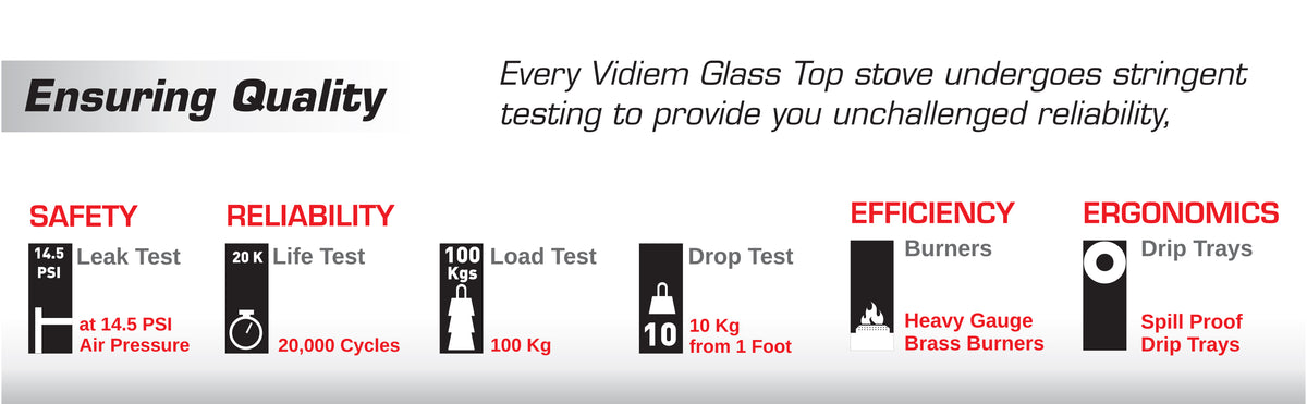 Vidiem Viva Glass Top Gas Stove (2 Burner)