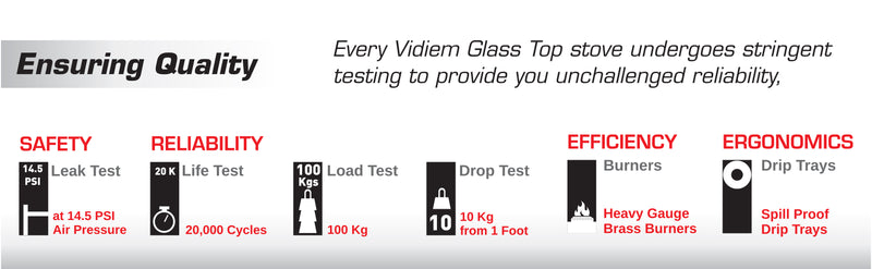 Vidiem Viva Glass Top Gas Stove (2 Burner)