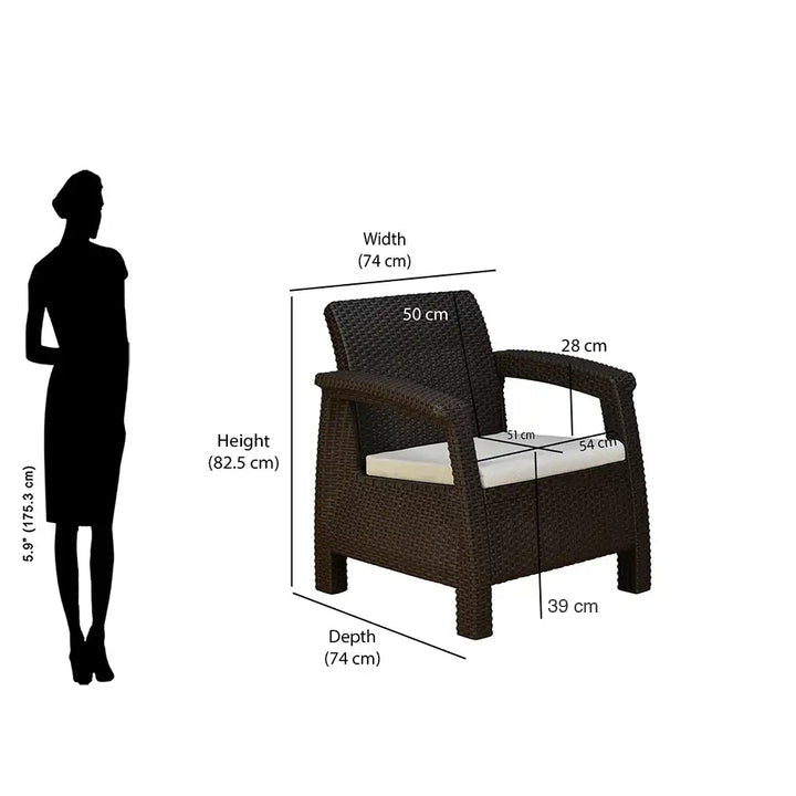 Nilkamal Goa Sofa Set with Cushion (1 Seater)