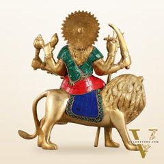 Goddess Durga brass idol 9 inch