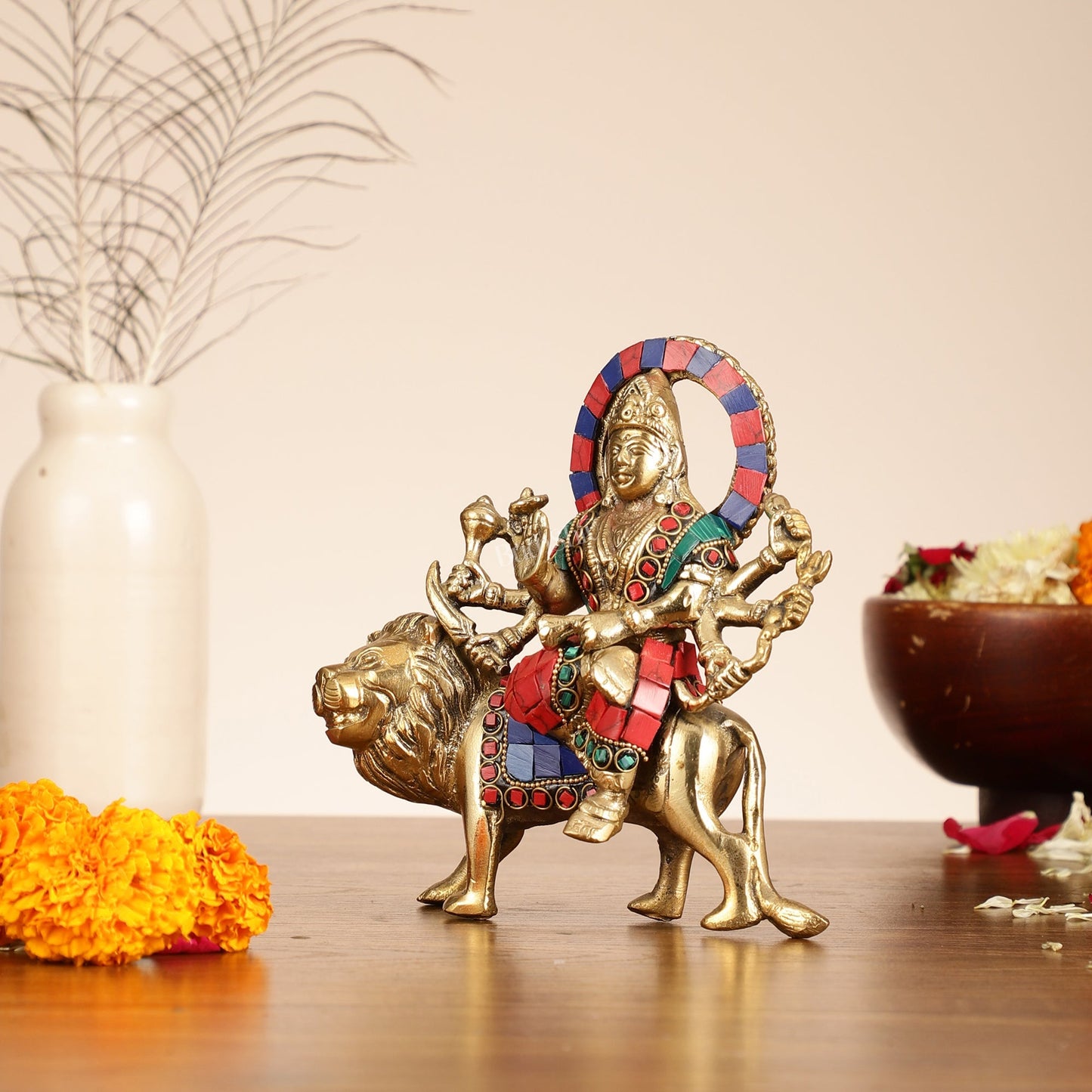 Brass durga mata idol 6 inch