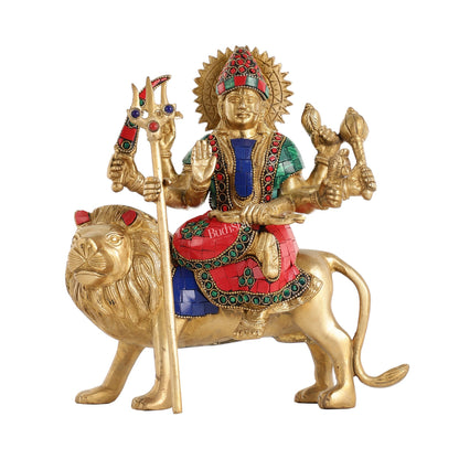 Goddess Durga brass idol 9 inch