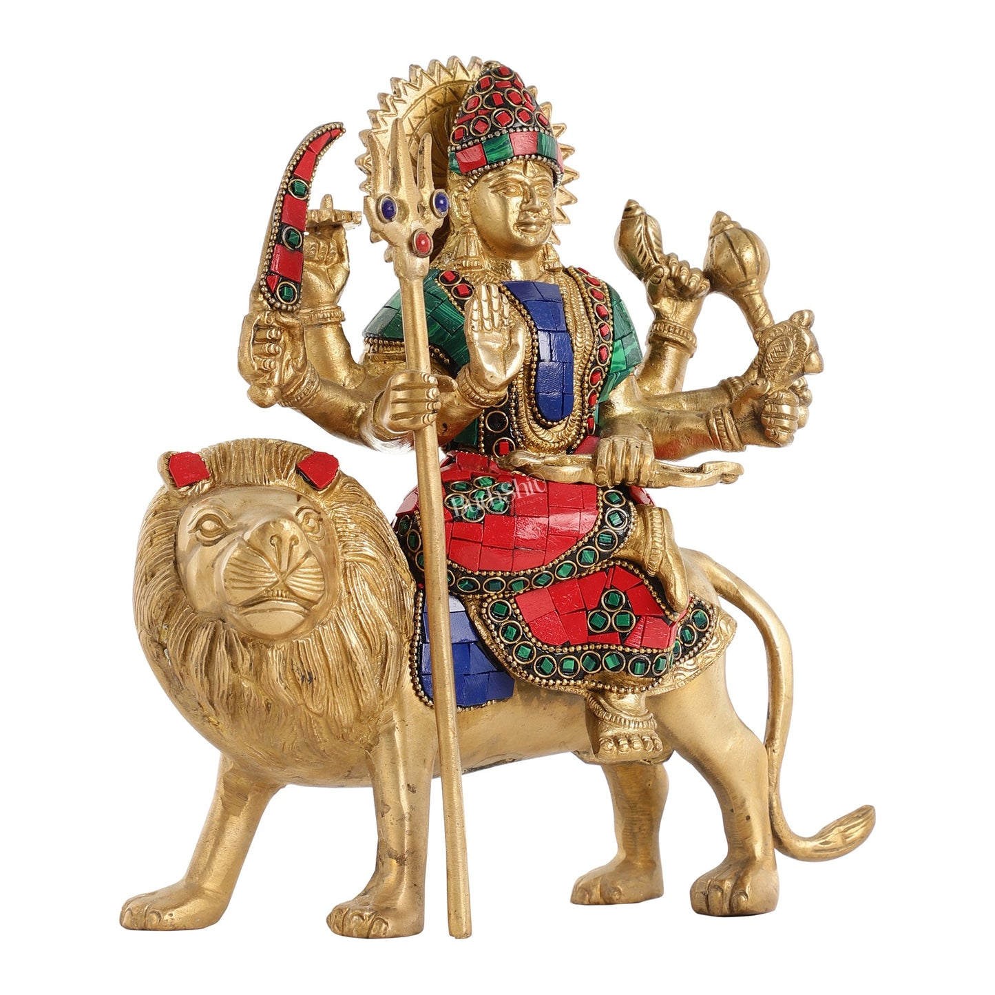 Goddess Durga brass idol 9 inch