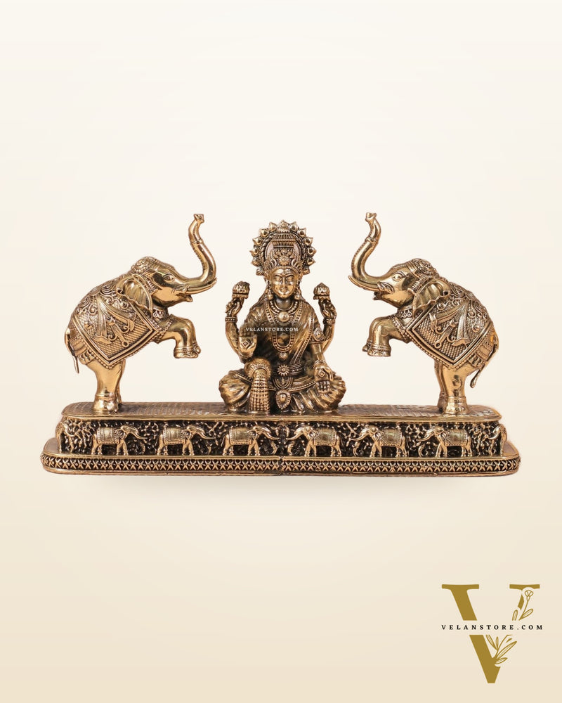 Goddess Gajalakshmi Brass Superfine Intricate Idol