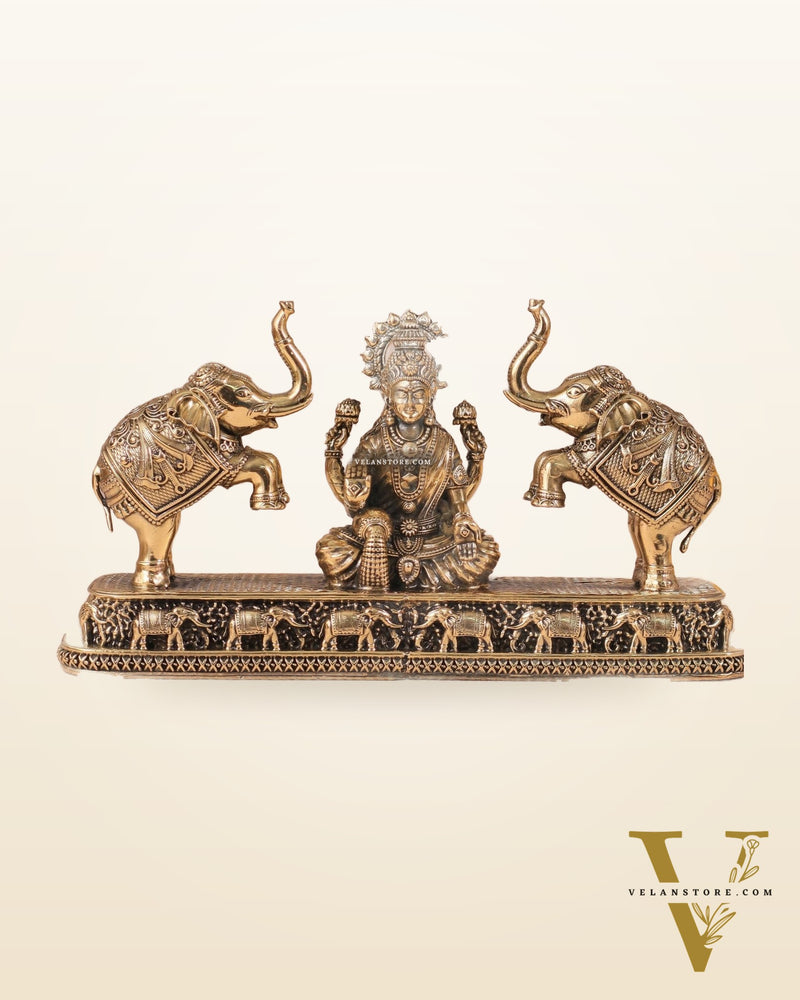 Goddess Gajalakshmi Brass Superfine Intricate Idol