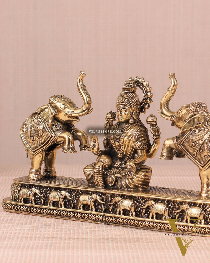 Goddess Gajalakshmi Brass Superfine Intricate Idol