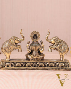 Goddess Gajalakshmi Brass Superfine Intricate Idol