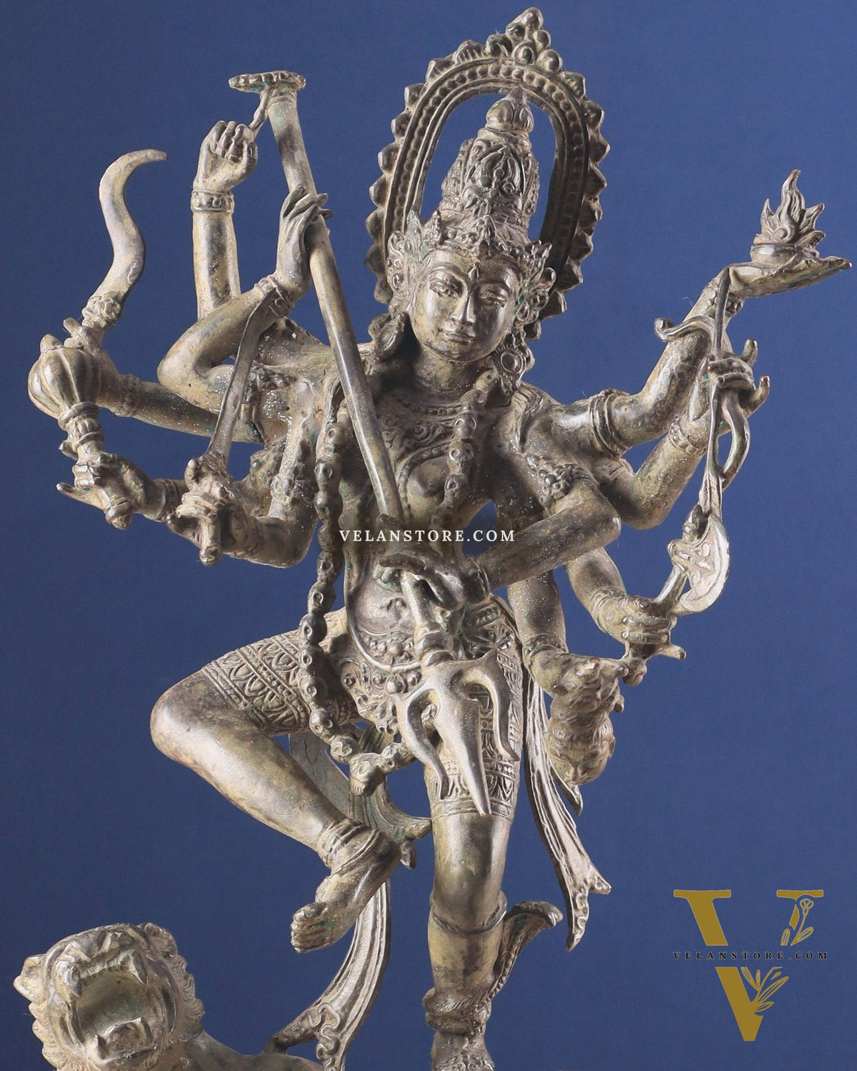 Goddess Kali Indonesian Bronze Vintage Sculpture – 22"