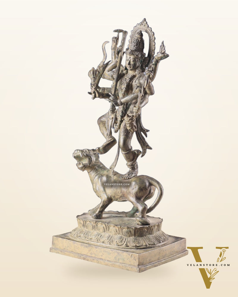 Goddess Kali Indonesian Bronze Vintage Sculpture – 22"