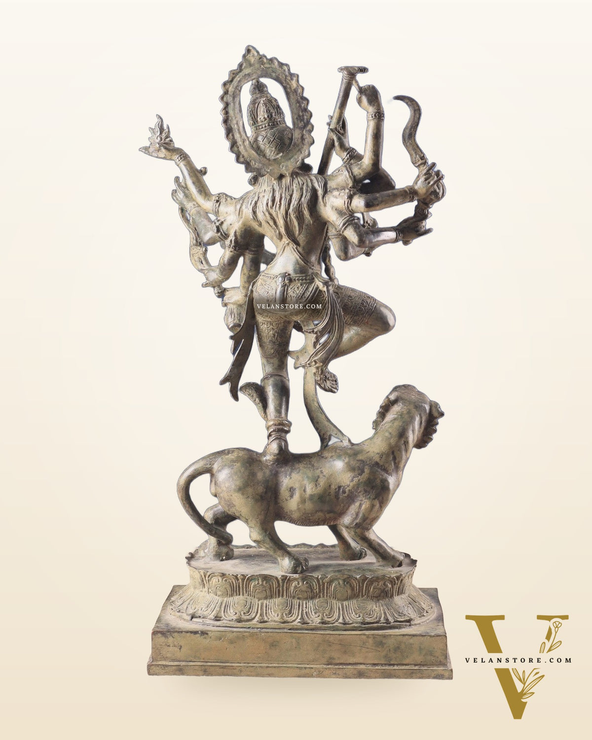 Goddess Kali Indonesian Bronze Vintage Sculpture – 22"