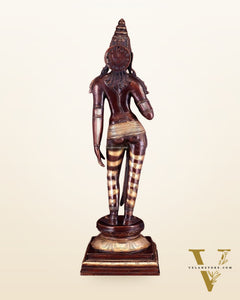 Goddess Parvati Standing Brass Sculpture – 27" Height, Double chola finish