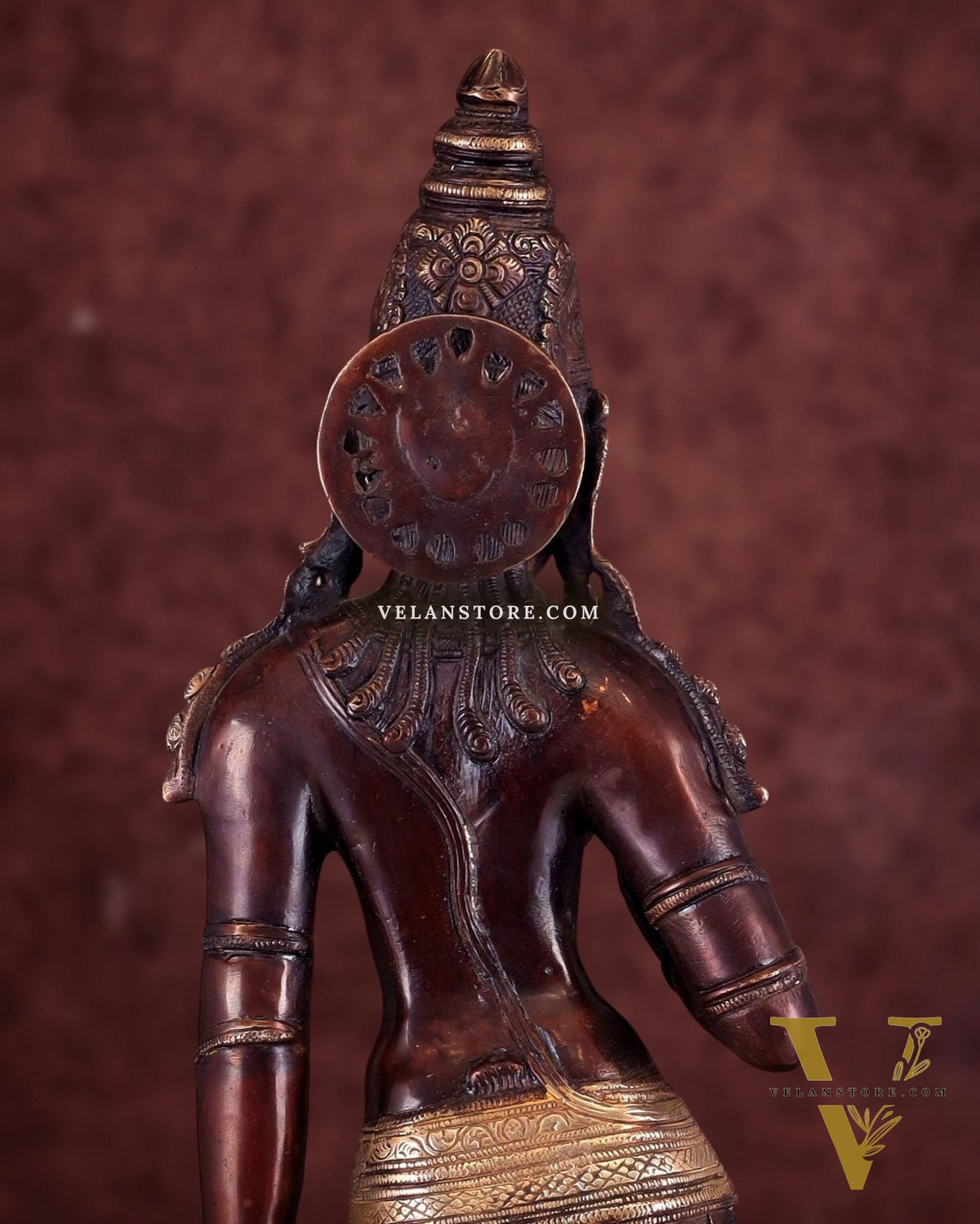 Goddess Parvati Standing Brass Sculpture – 27" Height, Double chola finish