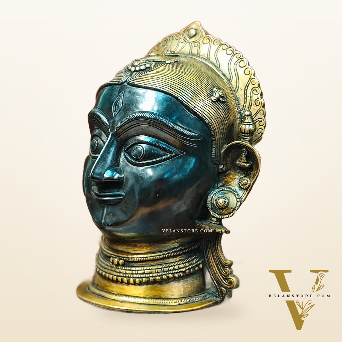 Goddess Parvati/Gauri Mata Head Statue - 12 inches