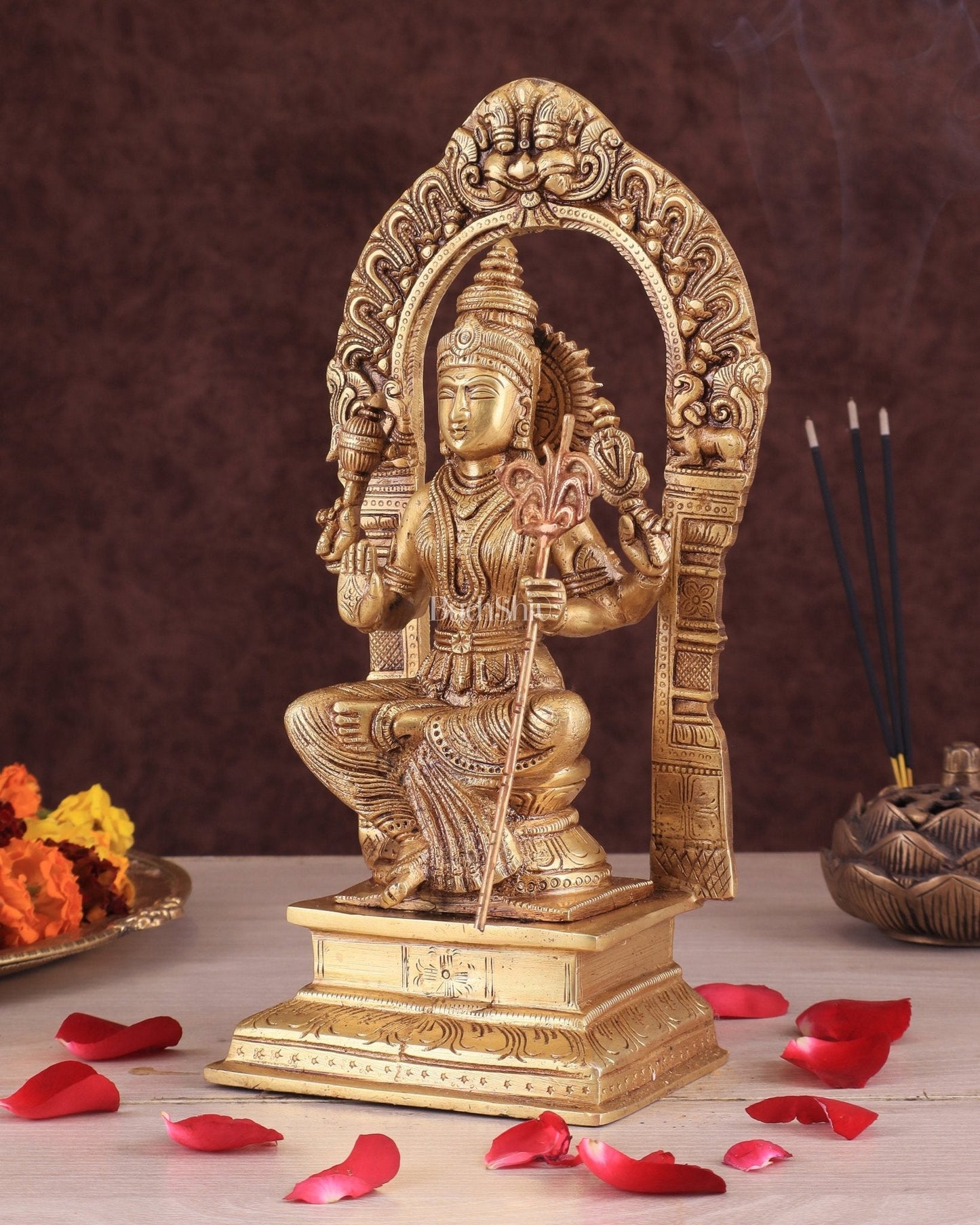 Goddess Rajarajeshwari tripura Sundari Brass Idol – 10"