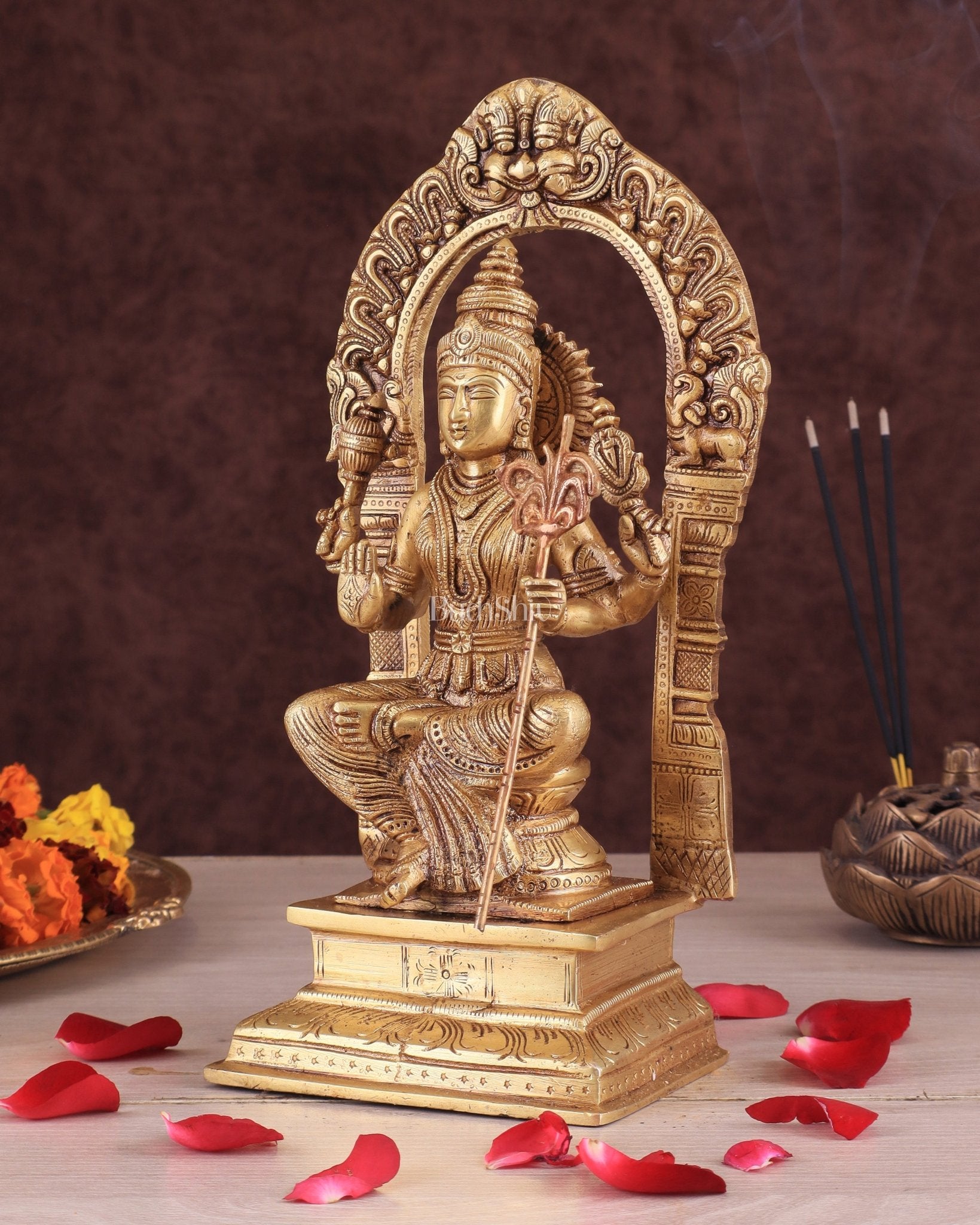 Goddess Rajarajeshwari tripura Sundari Brass Idol – 10"