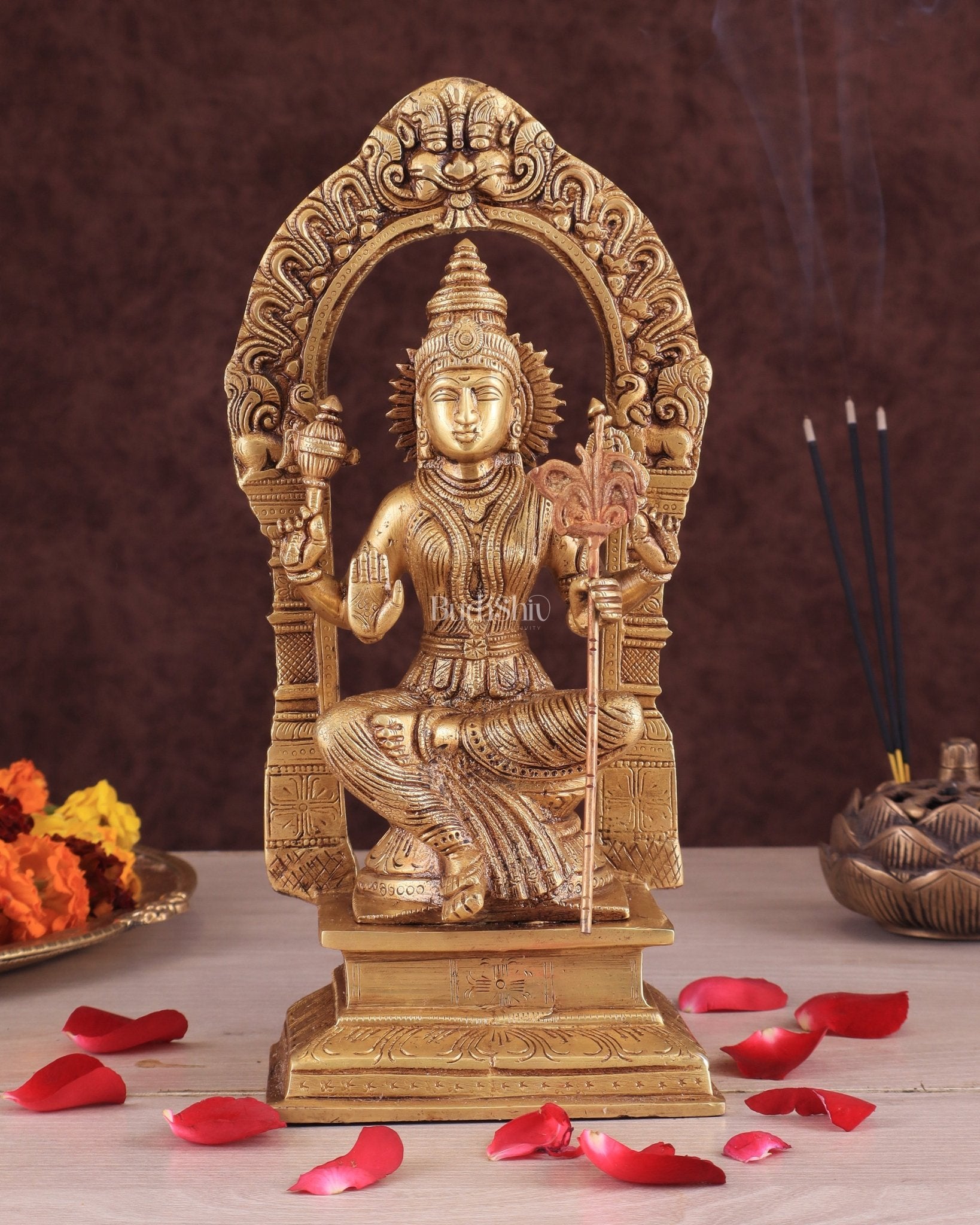 Goddess Rajarajeshwari tripura Sundari Brass Idol – 10"