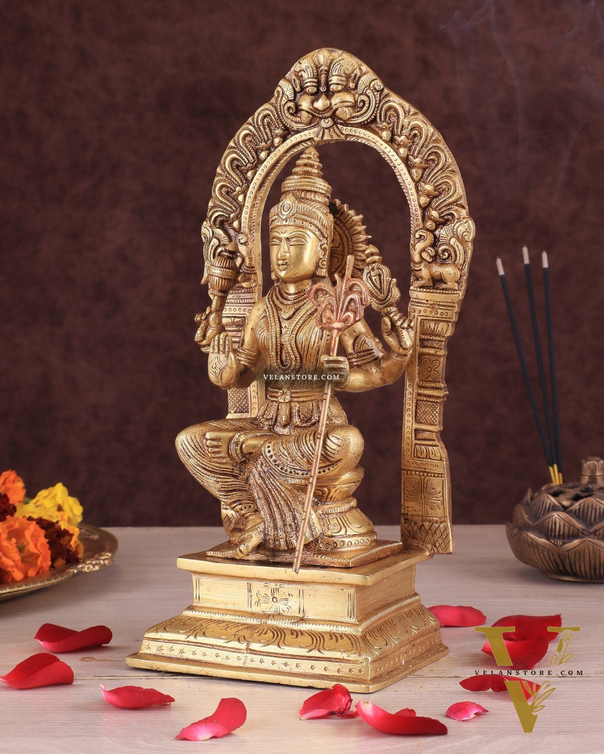 Goddess Rajarajeshwari tripura Sundari Brass Idol – 10"
