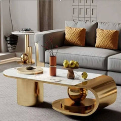 Luxe Gold Accent Center Table (Mild Steel)