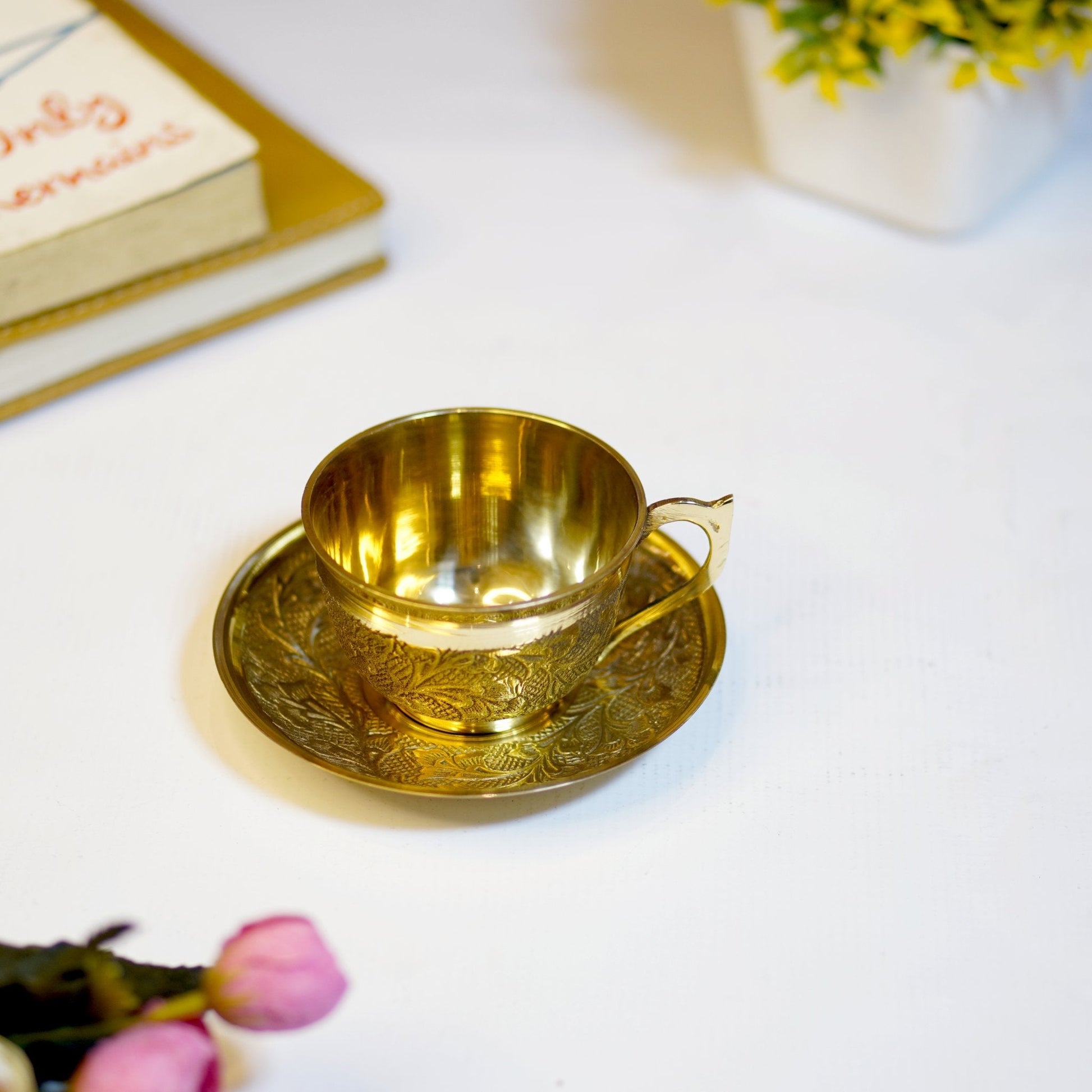 Brass Cup and Saucer