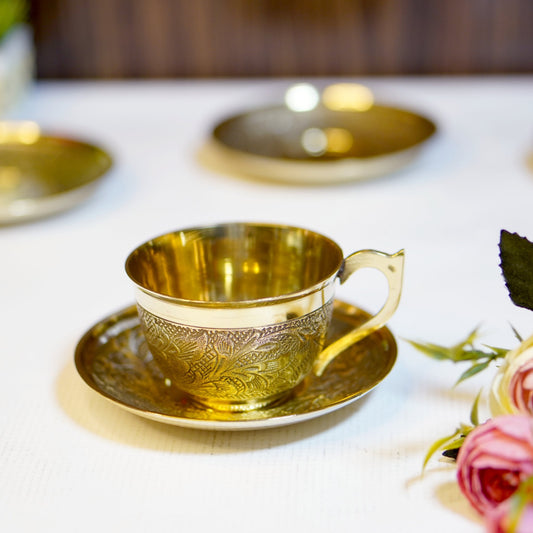 Brass Cup and Saucer