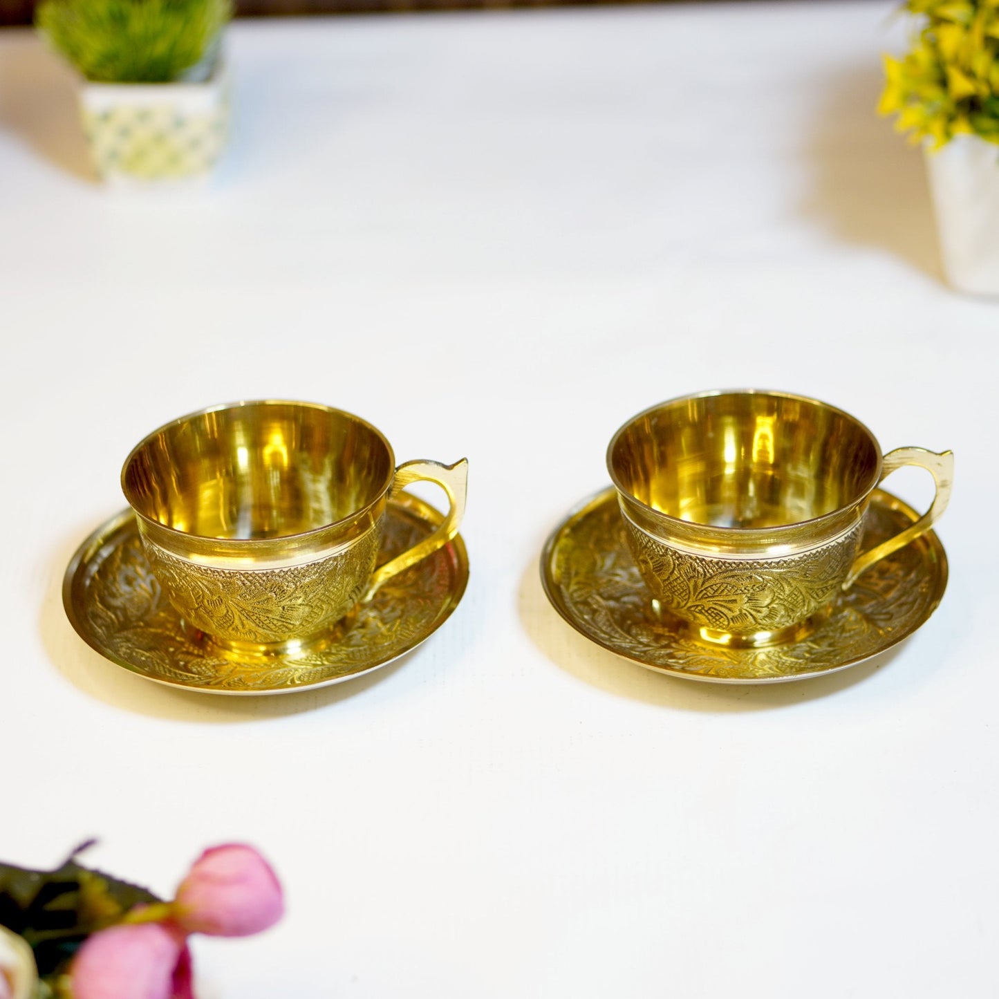 Brass Cup and Saucer