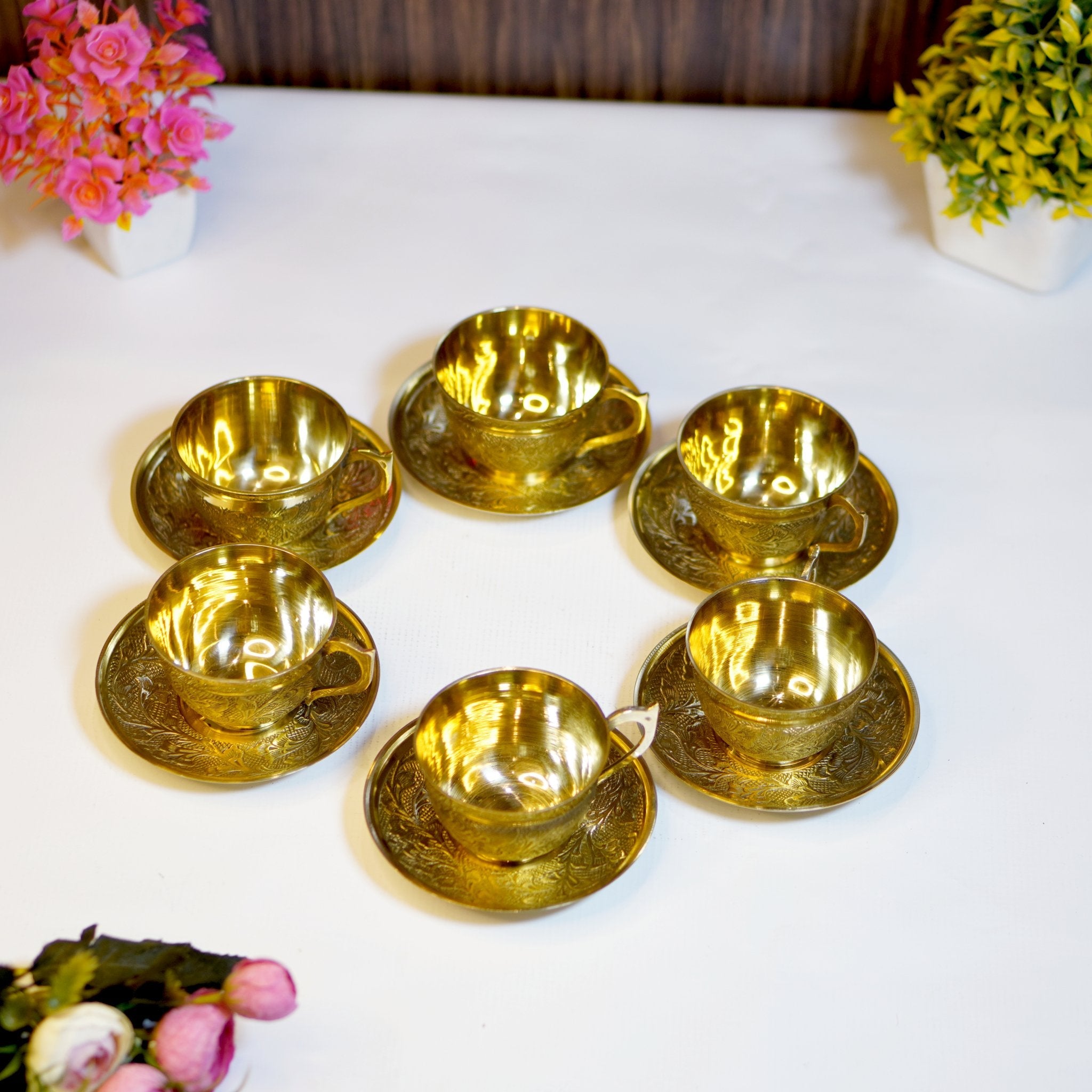 Brass Cup and Saucer