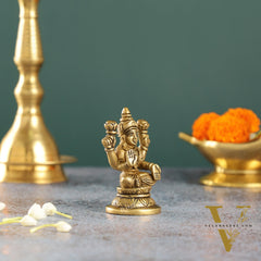 Graceful Brass Lakshmi Idol | Height 3.5 inch