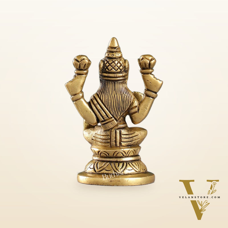 Graceful Brass Lakshmi Idol | Height 3.5 inch