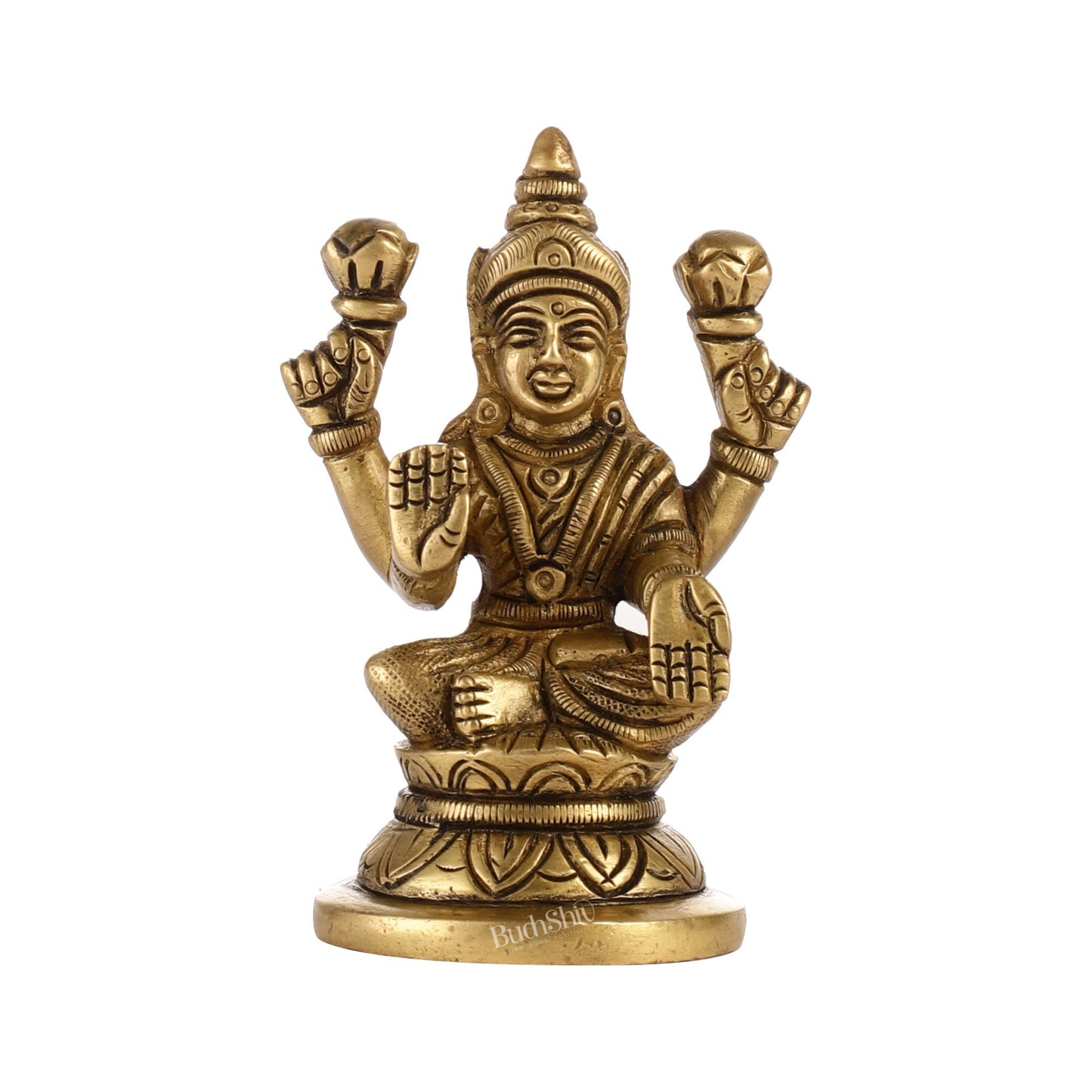 Graceful Brass Lakshmi Idol | Height 3.5 inch