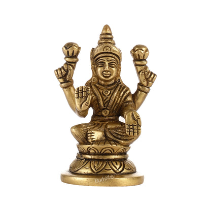 Graceful Brass Lakshmi Idol | Height 3.5 inch