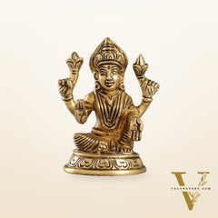 Graceful Brass Lakshmi Idol | Height 4 inch