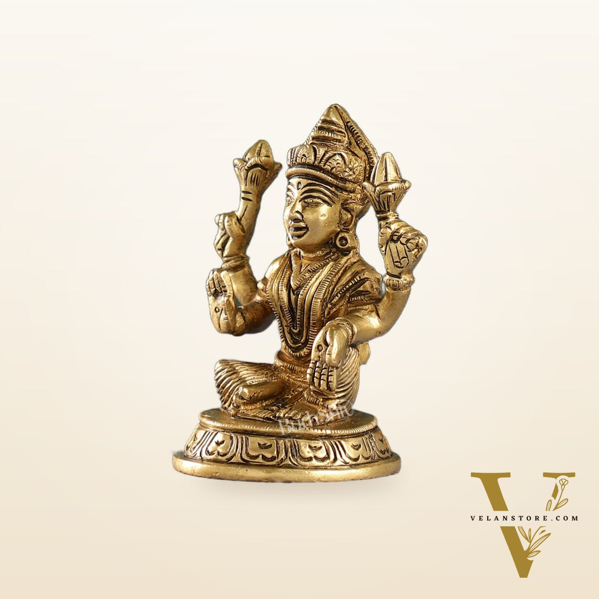 Graceful Brass Lakshmi Idol | Height 4 inch