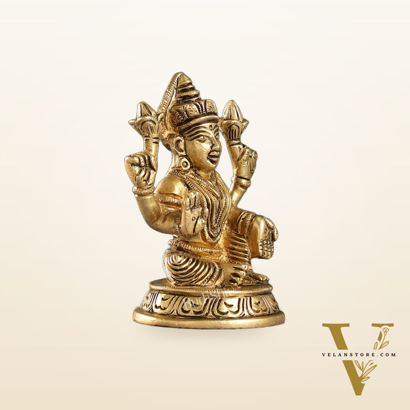 Graceful Brass Lakshmi Idol | Height 4 inch