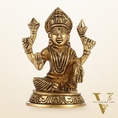 Graceful Brass Lakshmi Idol | Height 4 inch