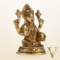 Graceful Brass Lakshmi Idol | Height 4 inch