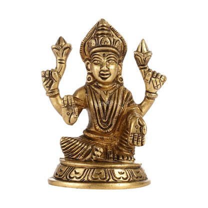 Graceful Brass Lakshmi Idol | Height 4 inch