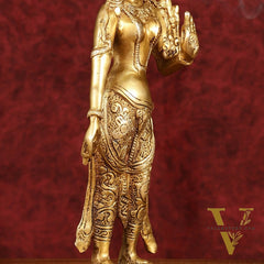 Graceful Brass Standing Tara Devi Idol 12 inch