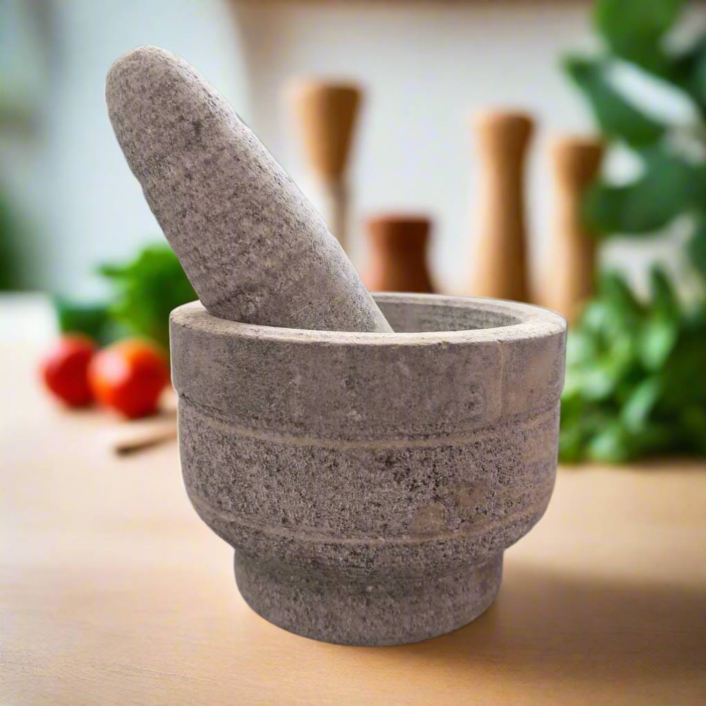 Granite Mortar & Pestle Round